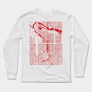 Portland, USA City Map Typography - Oriental Long Sleeve T-Shirt